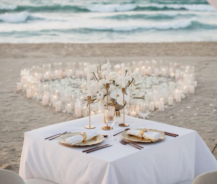 demande en mariage sur la plage